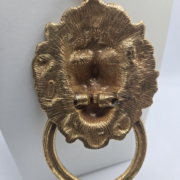 Polcini Lion Head Door Knocker Pendant Necklace Haute Couture Designer Runway - Picture 3 of 7